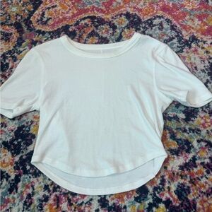 Lululemon hold tight cropped t shirt top tee white short sleeve